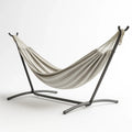 Metallgestell-Hängematte aus Baumwolle-Polyester Beige 200x150cm