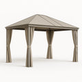 Pavillon aus Aluminium und Polyestergewebe Beige 3x4m