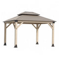 Holzpavillon aus Kiefer mit Metallüberdachung Beige 4x3 m