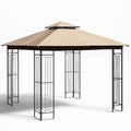 Pavillon aus Stahl und Polyester Beige 300x300x270 cm