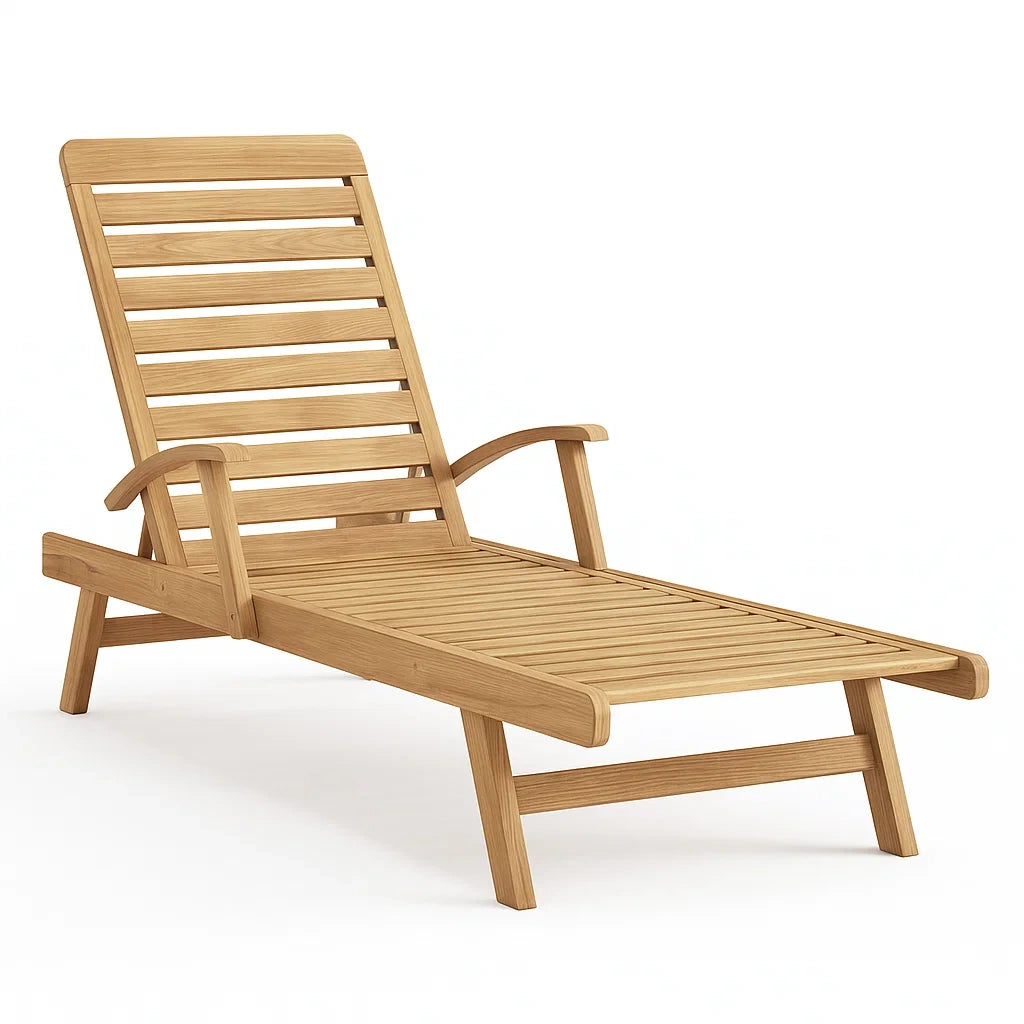 Gartenliege aus Teakholz Natur 200cm