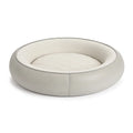 Rundes Hundebett Leder Grau 60 cm