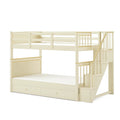 Hochbett mit Treppe aus Massivholz Beige 200x90 cm