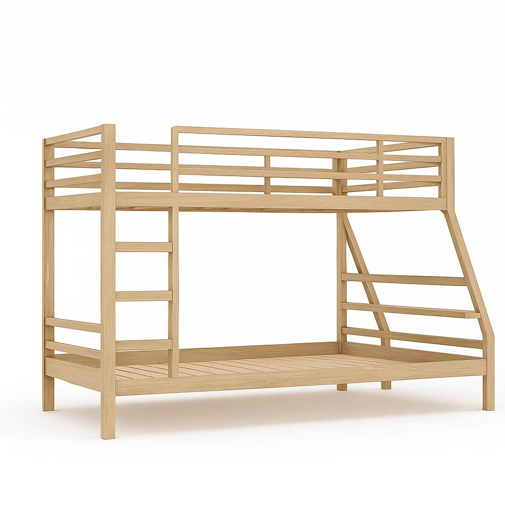 Etagenbett aus Eichenholz Naturholz 200x140/90 cm