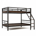 Metall-Holz Etagenbett Dunkelbraun/Schwarz 200x140x160 cm
