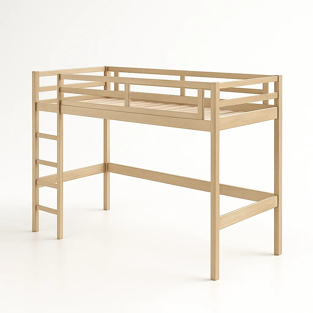Hochbett aus Eichenholz mit Leiter 200x90x180 cm