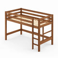 Kinder-Hochbett aus Holz Naturbraun 200x90 cm mit Leiter