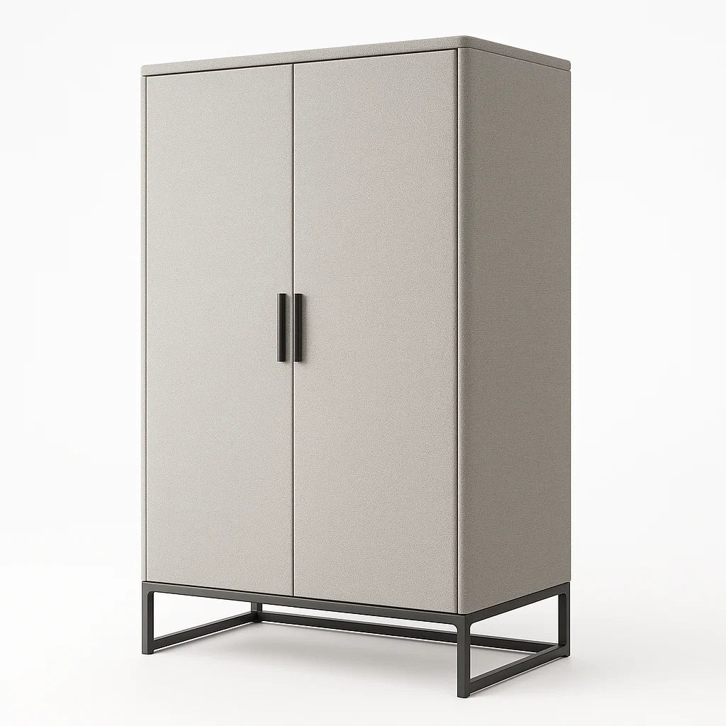 Kleiderschrank aus Stoff mit Metallrahmen Grau 180cm x 90cm x 50cm