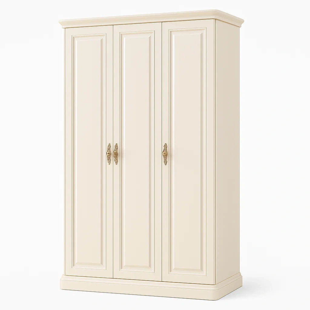 Drehtürenschrank Holz Creme 150x60x200 cm