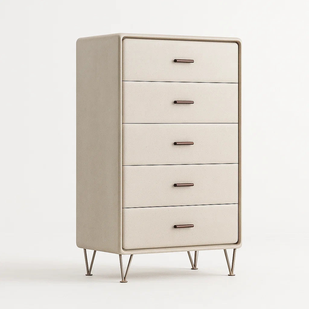 Kommode mit 5 Schubladen MDF Beige 120cm