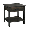 Beistelltisch Holz/Metall Dunkelbraun 45x45x60 cm