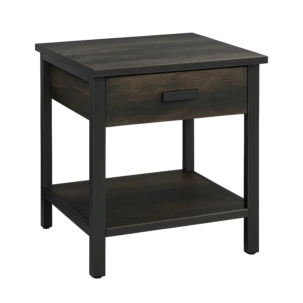 Beistelltisch Holz/Metall Dunkelbraun 45x45x60 cm