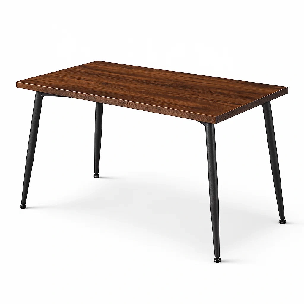Holztisch mit Metallbeinen Dunkelbraun 120cm