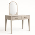 Frisiertisch mit Spiegel aus Eiche Beige mit 2 Schubladen 80x40x140cm