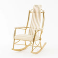 Metall-Schaukelstuhl mit PU-Leder Beige