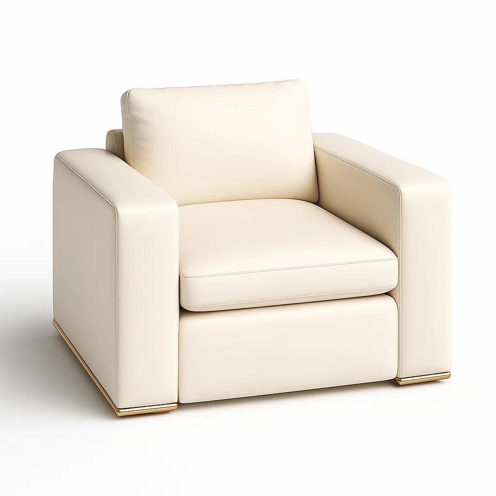 Sessel aus PU-Leder, Beige