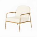 Metallrahmen-Sessel mit PU-Leder in Creme