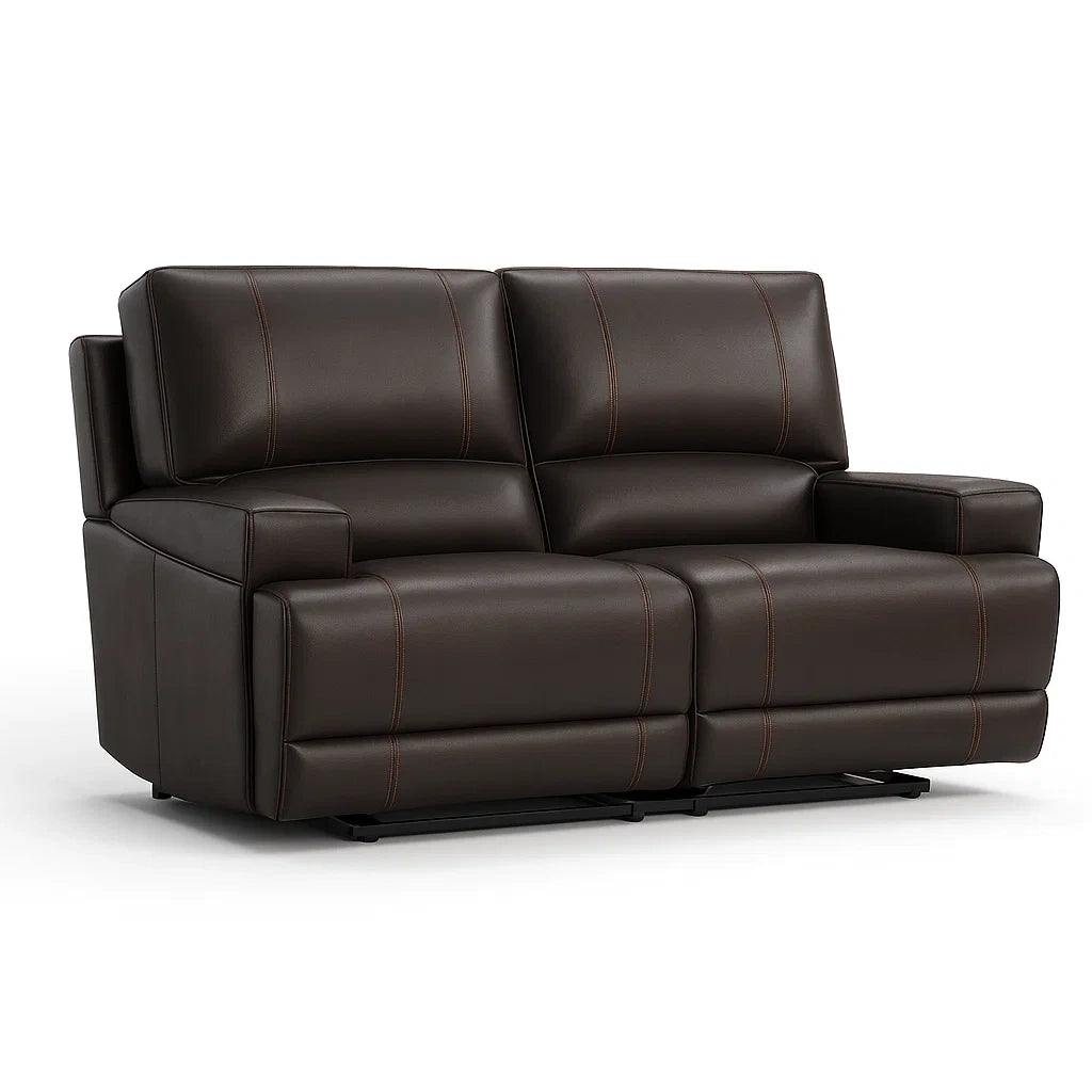 2-Sitzer Sofa Leder Dunkelbraun 150x85x95cm