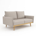 2-Sitzer-Sofa mit Stoffbezug und Holzbeinen