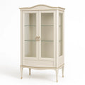 Vitrine aus Holz und Glas mit Doppeltüren in Creme 180x90x35cm