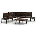 Holz Sofagarnitur L-Form Dunkelbraun