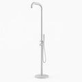 Freistehende Edelstahl-Dusche Gebürstet Silber 210cm