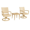 3-teiliges Gartenmöbel-Set aus Kunststoff in Beige mit 2 drehbaren Stühlen und Tisch