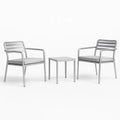 Gartenmöbel-Set Aluminium Grau 2 Stühle und 1 Tisch