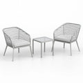 Gartenmöbel-Set aus Aluminium mit Polyesterpolsterung Grau 2 Sessel und Tisch
