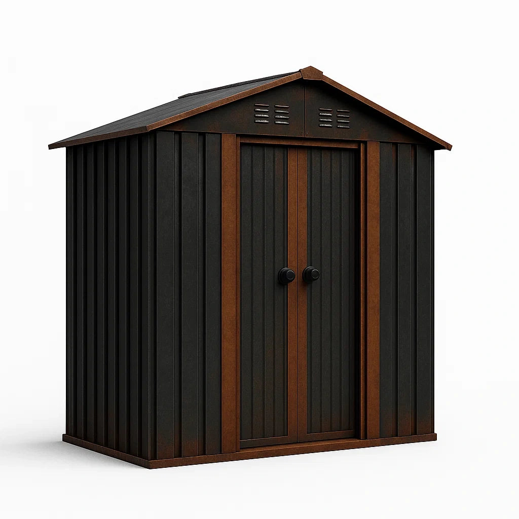 Kunststoff Gartenhaus Schwarz/Braun 200x130x190 cm